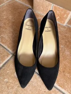 黒パンプス中古ヒール5-6cm 23.5