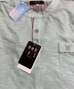 半袖Tシャツ　DAKS LONDON L ヘンリーネック　グリーン系のサムネイル