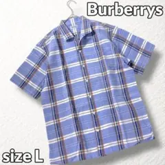美品【Burberrys】ヴィンテージ チェック柄半袖シャツ オープンカラー L
