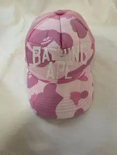 A BATHING APE ピンク カモフラ メッシュキャップ　初期タグ Y2Kのサムネイル