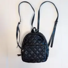 クチュールブローチ キルティングリュック ミニリュック 黒 ブラック 訳あり