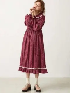 メリージェニー レトロ花柄フリル ワンピース