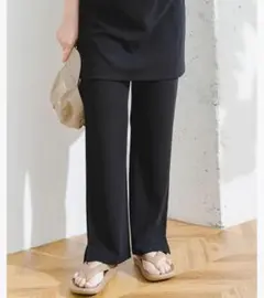 F by ROSSO カットジョーゼット イージーパンツ UVカット 防シワ