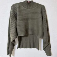 ★2枚セット★GU マルチウェイセーター　長袖　Lサイズ　OLIVE オリーブ