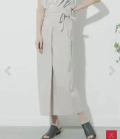 senseofplace リネンライクハイウエストラップスカート