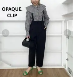 OPAQUE.CLIP＊サロペット　テーパードパンツ＊ブラック　36