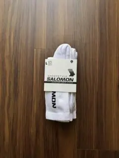 SALOMON ロゴ入りホワイトソックス　Lサイズ