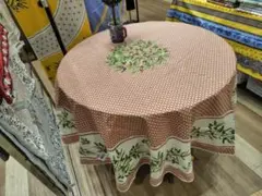 ◆新品 円形テーブルクロス 南仏プロバンスプリント アクリル防水コート
