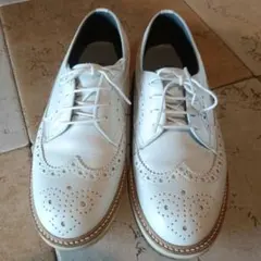 HARUTA ホワイト ウィングチップ シューズ
