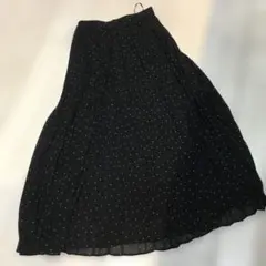 黒ドット柄シフォンロングスカート2回くらい自宅で着用