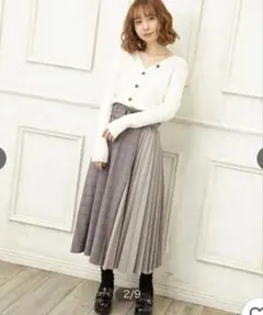 INGNI / 配色プリーツ切替チェックスカート