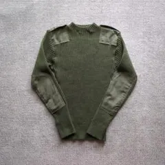 00s美品米軍実物コマンドセーターエポレットウール100%エルボーパッチOD40