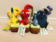 ピクミン ぬいぐるみセット！引っこ抜き マスコット 赤 青 黄 岩
