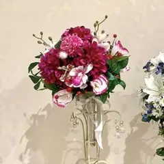 ラウンドブーケ&ブートニアセット アーティシャルフラワー ブライダル