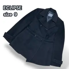 イクリプス ピーコート ショート丈 アンゴラ ウール 通学 通勤 黒【M】定番