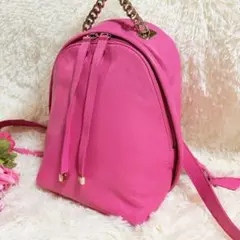 FURLA フルラ　スパイバッグ　ミニリュック　本革レザー　チェーン　ピンクのサムネイル
