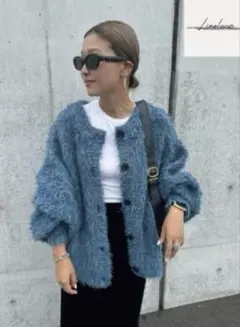 しまむら リノルーセ hideka 2wayカーディガン 中青 L