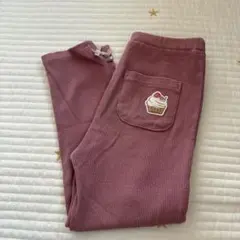 petit main カップケーキワッペン付きリブパンツ くすみピンクのサムネイル