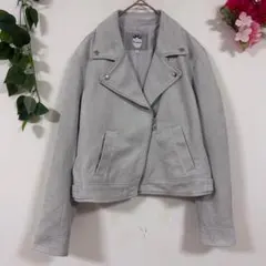 【Rirandture】ライダースジャケット 1 ライトグレー スエード 美品