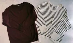 GU Vネック ドルマンスリーブ ニット 2点セット M