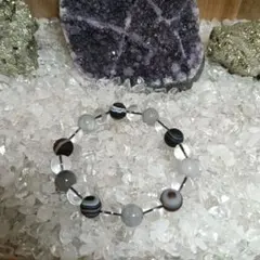 ゴビアゲート　翡翠　水晶　天然石ブレスレット　天眼石