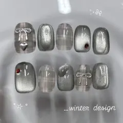 【25】ネイルチップ/韓国/ニュアンス/星/リボン/マグネット/うるうる/