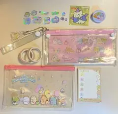 すみっコぐらし文房具7点セット　クリアポーチ 2種　ステッカー　おまけつき