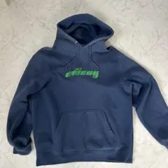 Stüssy パーカー ブラック ネオングリーンロゴ Lサイズ 90s 希少 