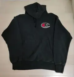 Champion リバースウィーブ パーカー ビッグCロゴ 黒 XL