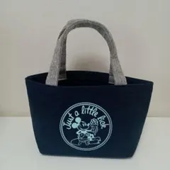 フェルトランチトートバッグ　ディズニー　ミッキーマウス　ネイビー