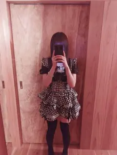 LIZLISA はしごリボンギンガムティアードスカパン