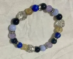 パワーストーンブレスレット 家庭運 金運 ラピスラズリ ブルーレースアゲート