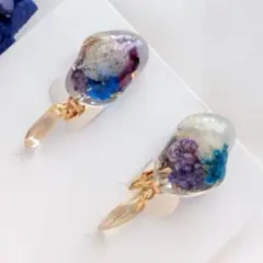 no.333 紫のお花 ヘアゴム/ポニーフック/ブローチ ハンドメイド - メルカリ