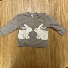H&M ウサギ刺繍 長袖ニット 6M