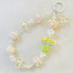 ビーズストラップ/キーホルダー　バッグチャーム ハンドメイドNO.605