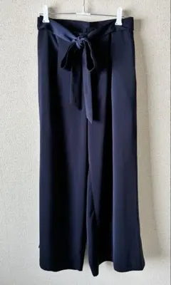 アーバンリサーチ サニーレーベル　リボンベルト付きワイドパンツ　ネイビー