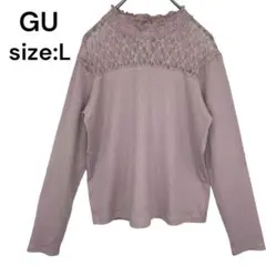 GU　ジーユー　シャツ　トップス　Ｌ　レース　おしゃれ　かわいい　伸縮