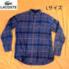 ラコステ 長袖 フランネルシャツ 3号 L コーデュロイ襟