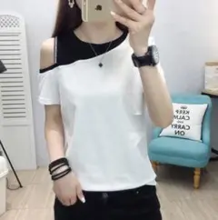 【セール】レディース　半袖　ＸＬ　肩だし　ホワイト