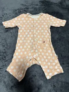 オレンジ 水玉ロンパース 50cm ベビー