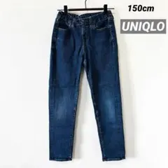 中古／ユニクロ ストレート デニム パンツ 150cm シンプル ボトムス