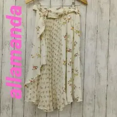 allamanda(アラマンダ)　プリーツスカート 　膝丈スカート　総柄