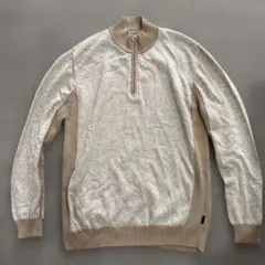 BOSS ハーフジップ ニット セーター ベージュのサムネイル