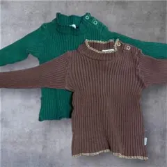 ブーフーウー　ベビータートルコットンニット　２枚セット　サイズ80