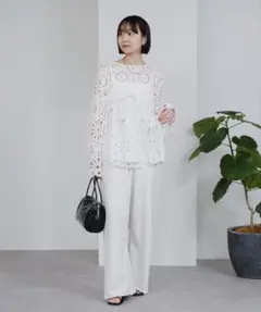 クロシェ編み レースブラウス ホワイト