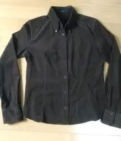COMME CA ISM ブラウンコーデュロイ長袖シャツ Lサイズ