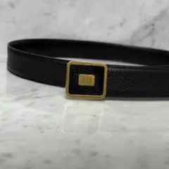 美品 dunhill ダンヒル ベルト 本革 レザー ブラック ゴールド