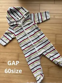 babyGap ストライプ 足付きロンパース　カバーオール　冬ロンパース