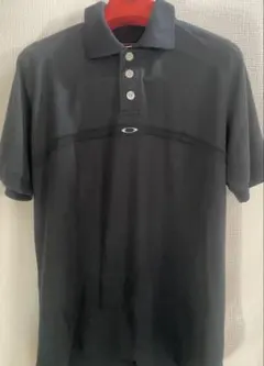 オークリー メンズ半袖ポロシャツ黒 OAKLEYゴルフウェアSサイズ