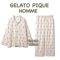 新品未使用　ジェラートピケオム　恐竜柄パジャマ　上下セット　長袖　メンズ